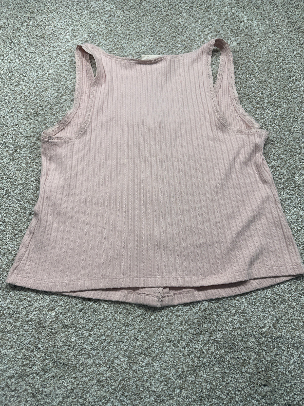 Universal Thread women's pink pointelle tank top back view