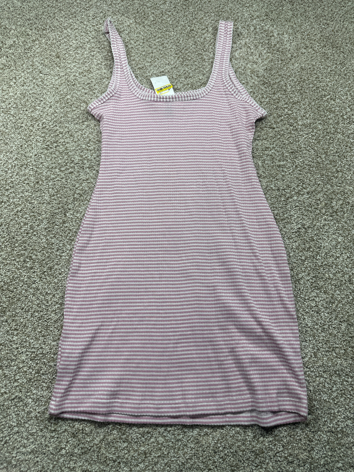 Universal Thread women's pink striped knit mini bodycon dress back view