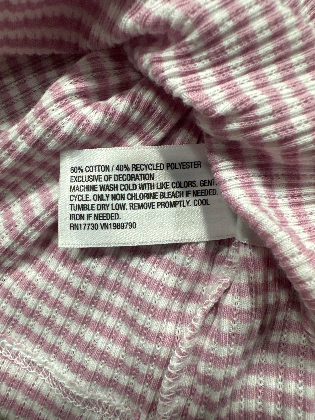 Universal Thread women's pink striped knit mini bodycon dress material label