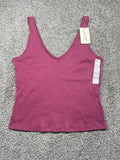 Universal Thread women's pink pointelle ribbed tank top front