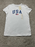 Universal Thread women's white USA flag graphic T-shirt front