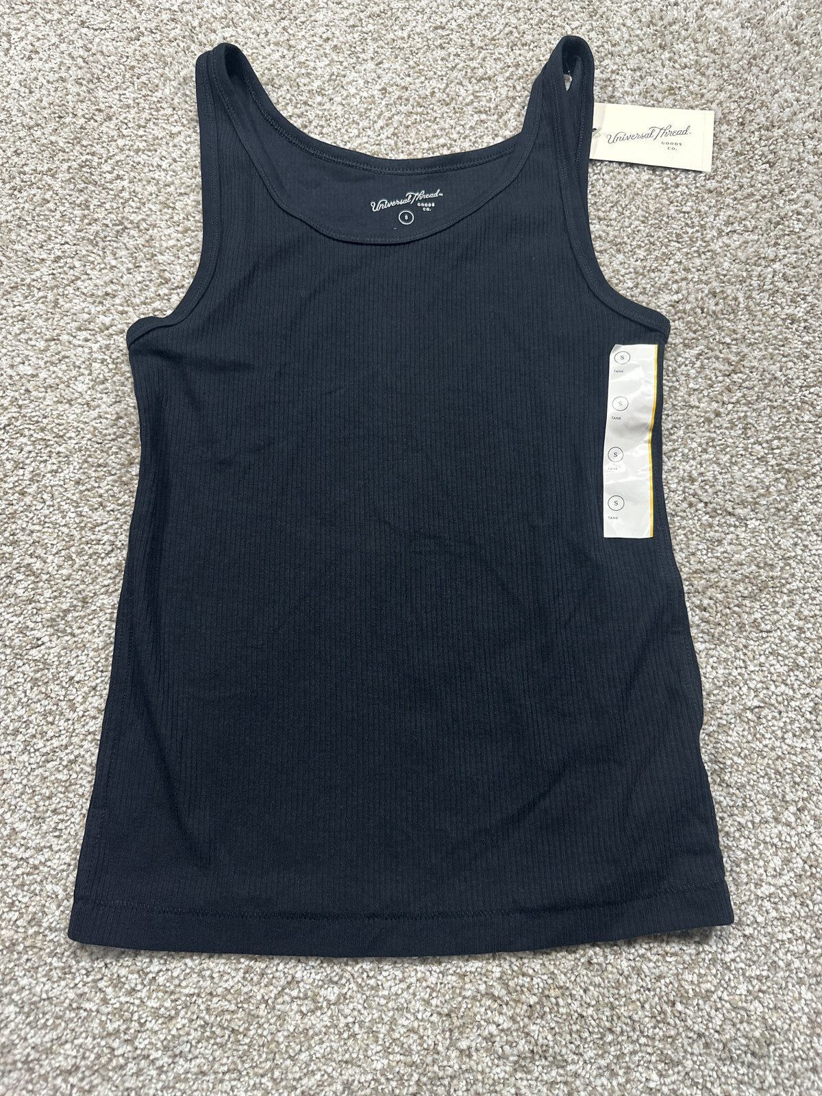 Universal Thread women's black ribbed tank top front