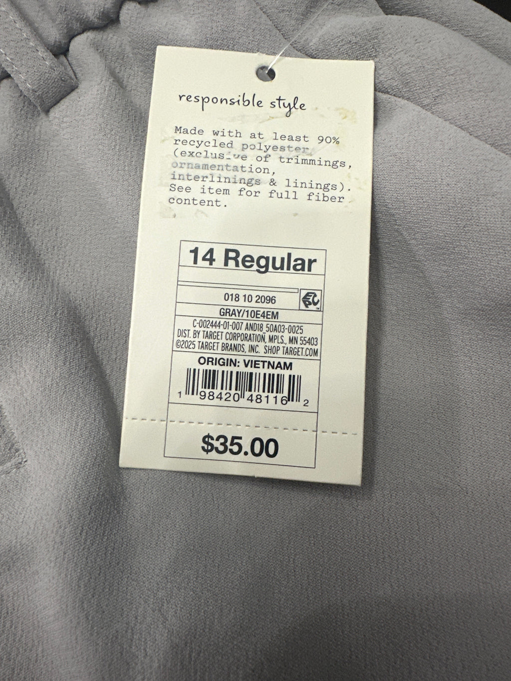 A New Day Womens Gray Work Trousers