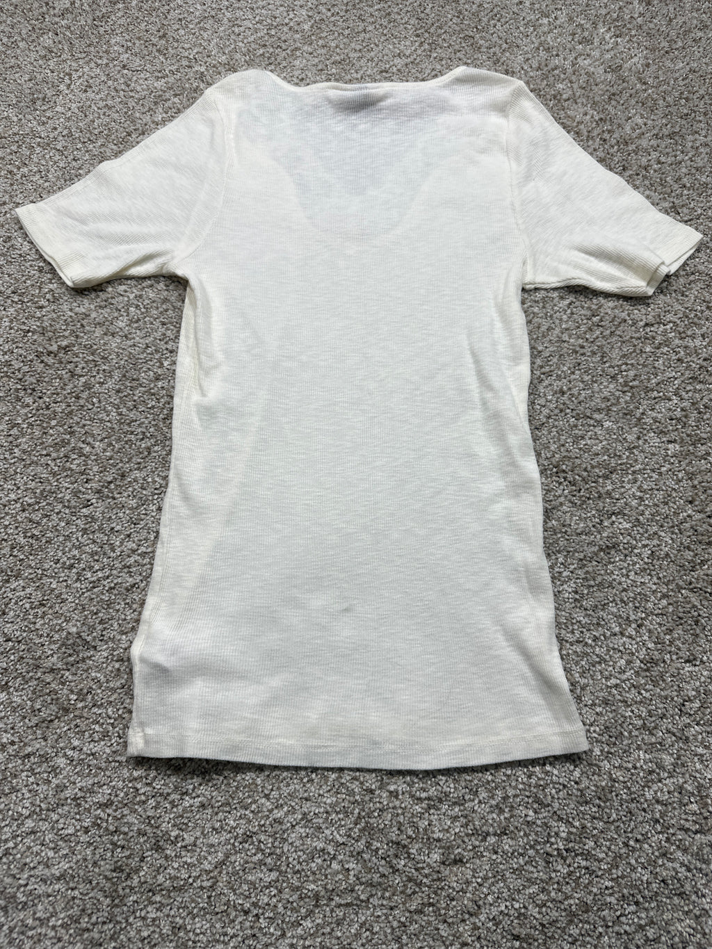 Universal Thread women's cream lace trim ribbed T-shirt back