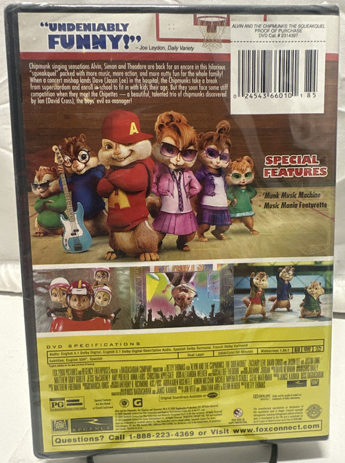 Alvin And The Chipmunks 2 The Squeakquel DVD