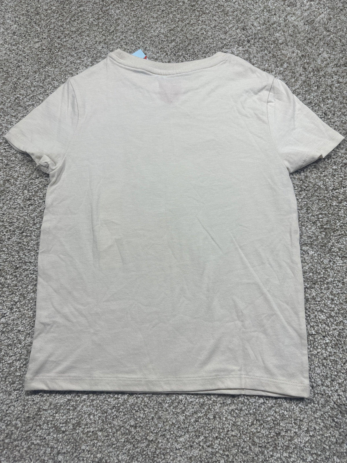 Cat & Jack boys beige classic short-sleeve T-shirt size S 6/7 back view