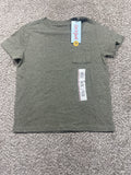 Cat & Jack boys olive heather pocket T-shirt size XS 4/5 front view