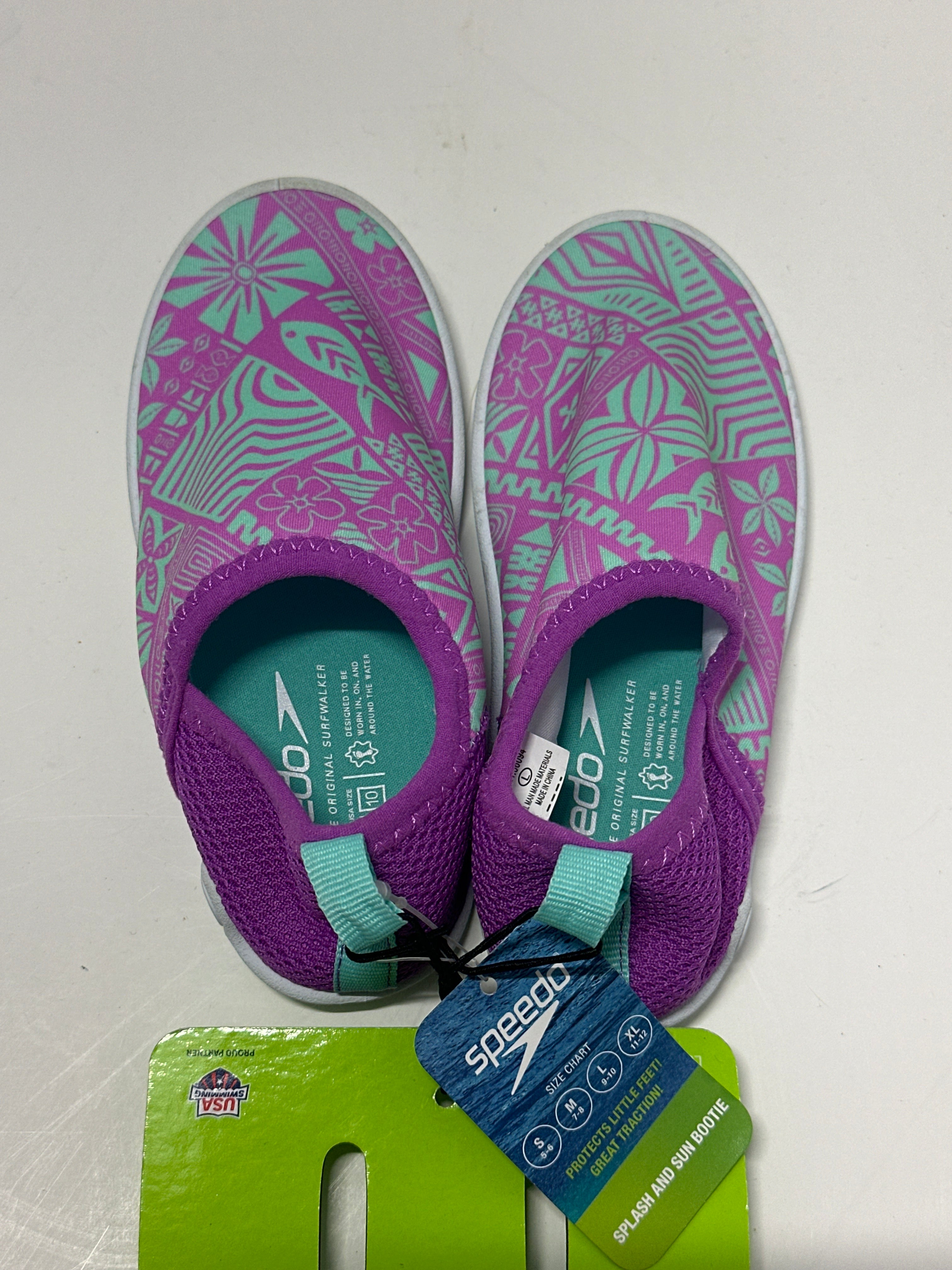 Speedo Splash & Sun Bootie Kids Size L (9-10) Neon Violet Water Shoes
