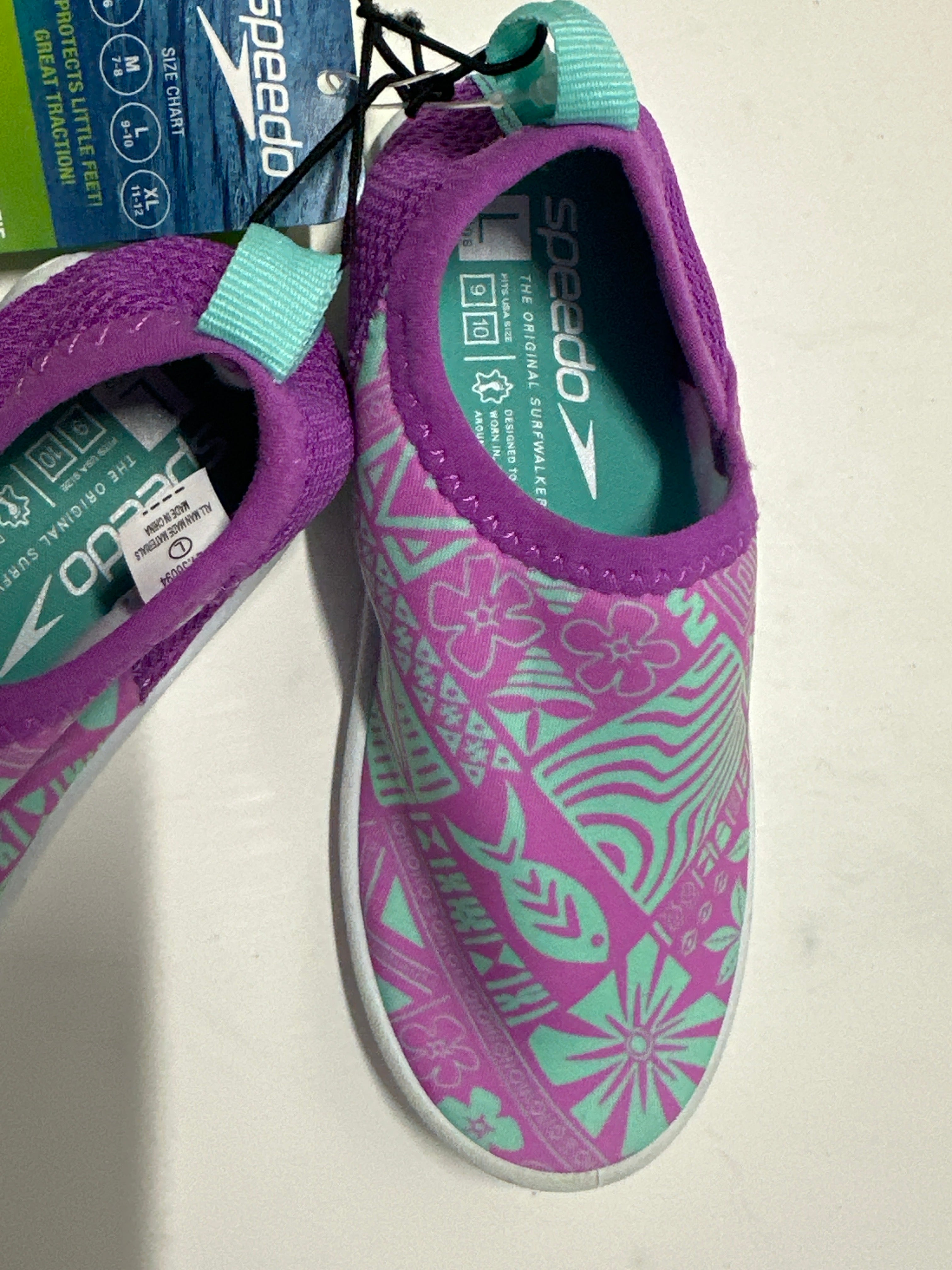 Speedo Splash & Sun Bootie Kids Size L (9-10) Neon Violet Water Shoes