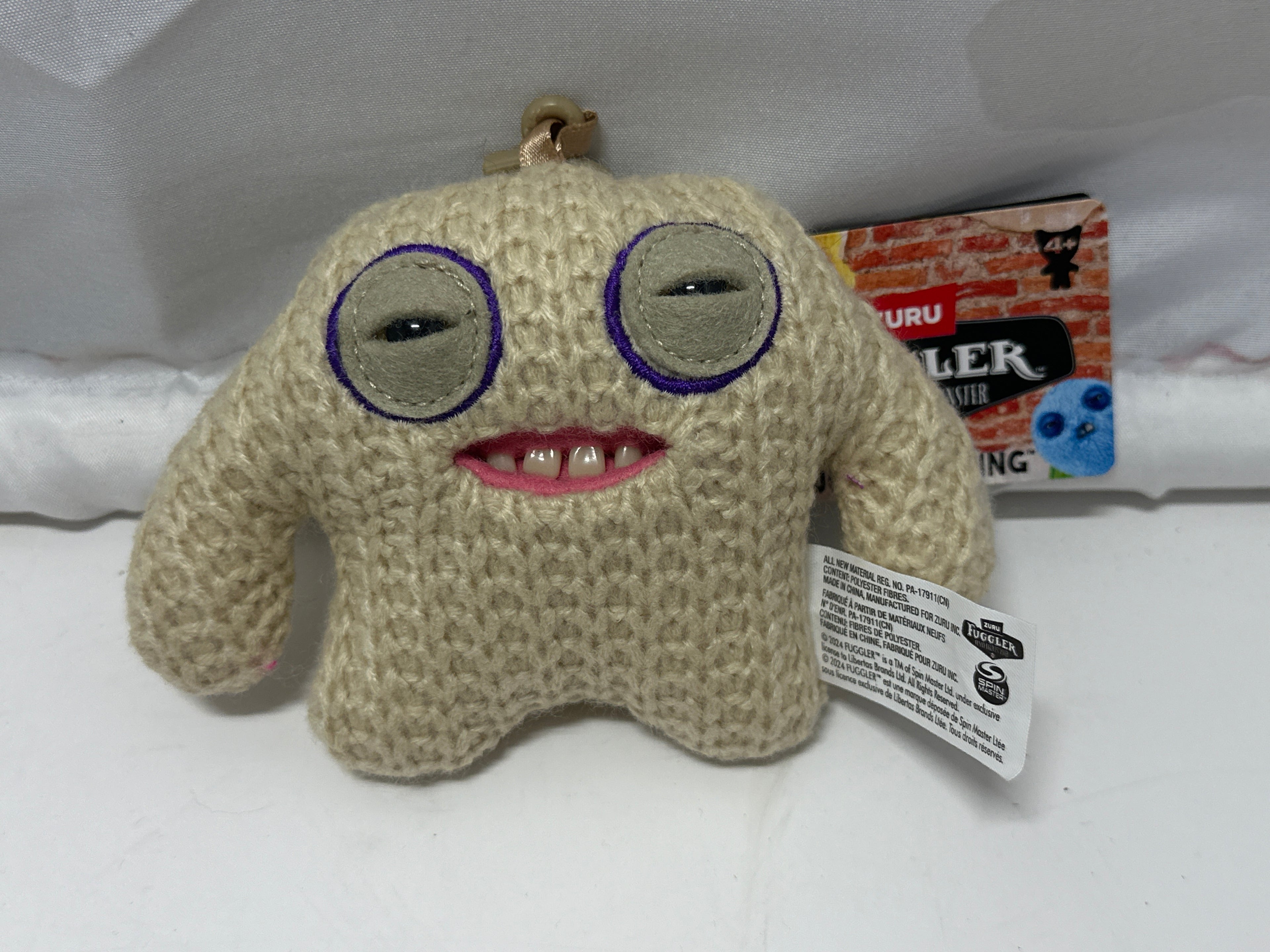 Fuggler Keychain Mr Needles Funny Ugly monster plush Cream