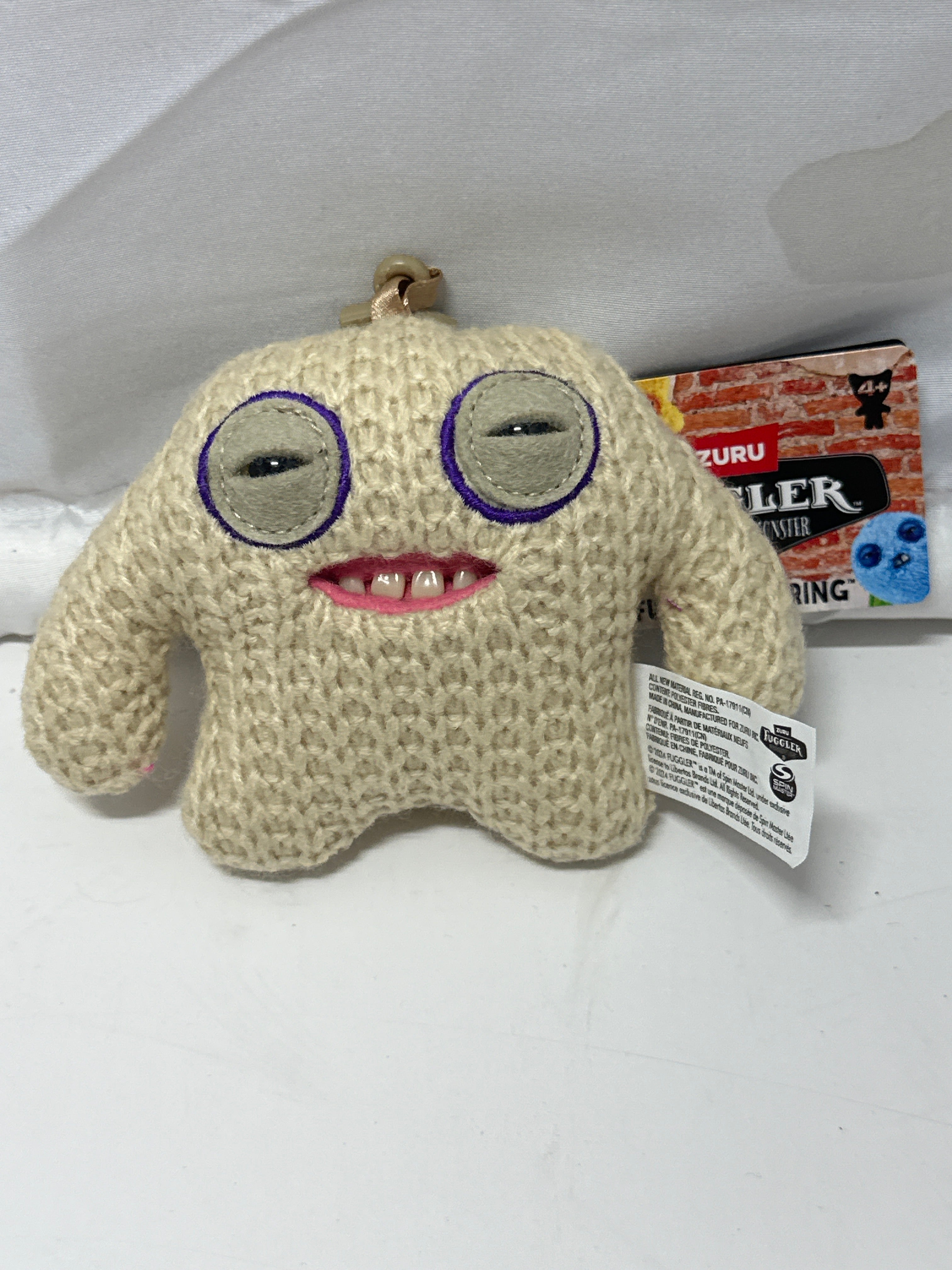 Fuggler Keychain Mr Needles Funny Ugly monster plush Cream
