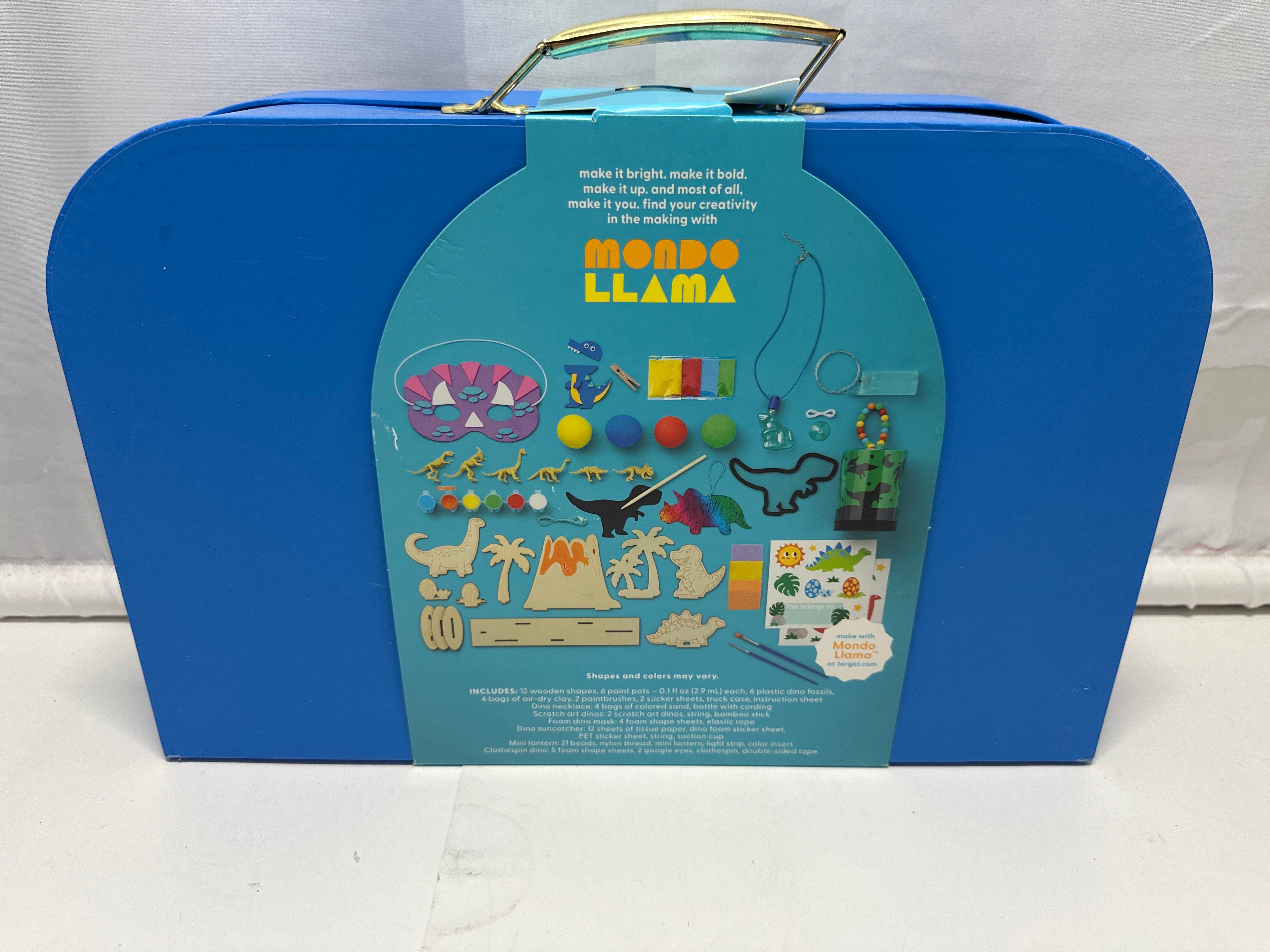 Mondo Llama 15-in-1 Dino Activity Kit Kids Arts Crafts Carry Case Ages 3+