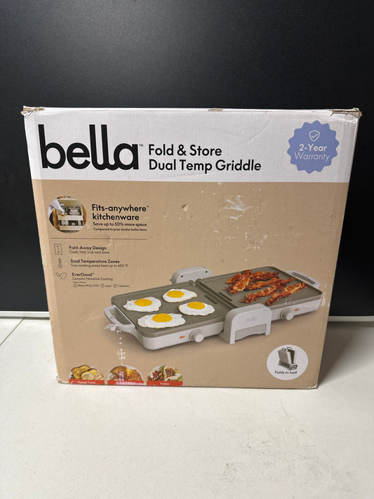bella Fold and Store Dual Temp Griddle Oatmilk