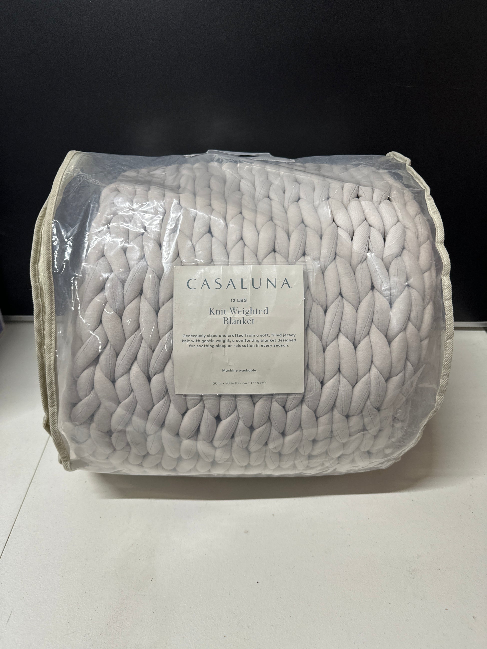 50”x70” 12lb solid knit weighted blanket