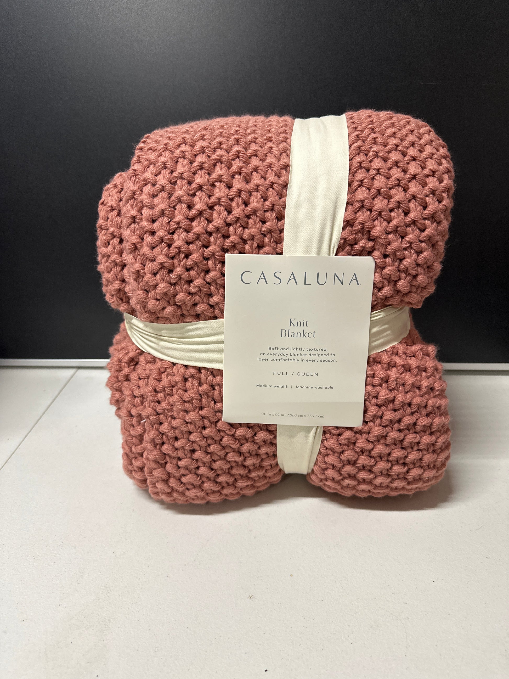 Knit Bed Blanket - Casaluna™ Rose Full/ Queen