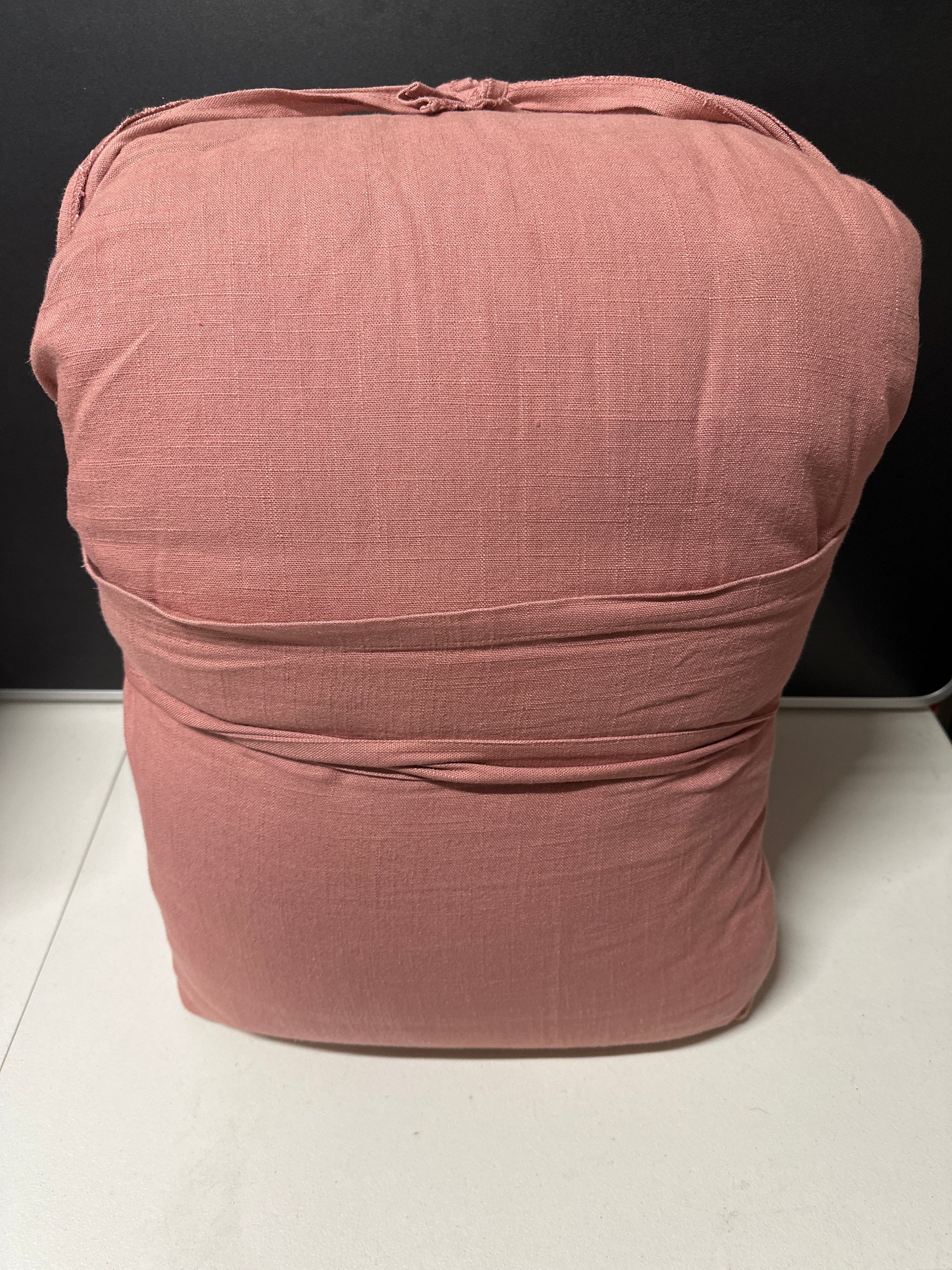 Heavyweight Linen Blend Comforter & Sham Set - Casaluna™ Full/ Queen Pink
