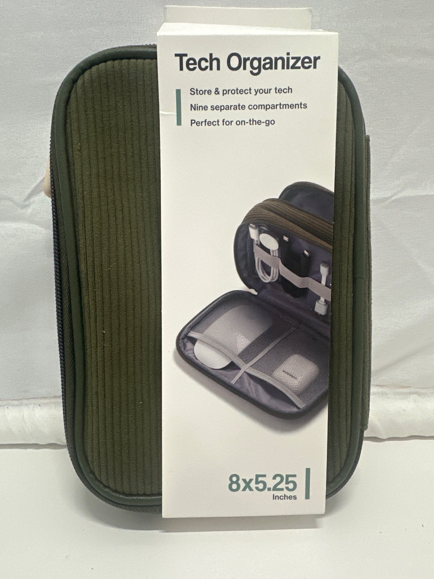 U Brands Tech Organizer Case 8x5.25 Portable Storage Green