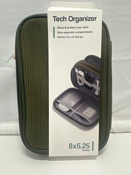 U Brands Tech Organizer Case 8x5.25 Portable Storage Green