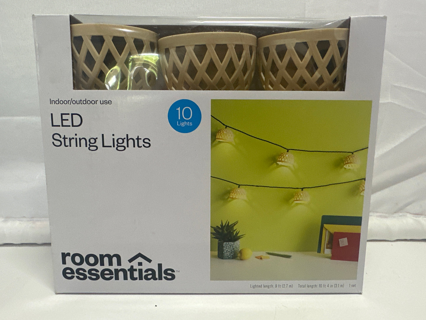 Room Essentials LED String Lights 10 Light Indoor Outdoor Warm White