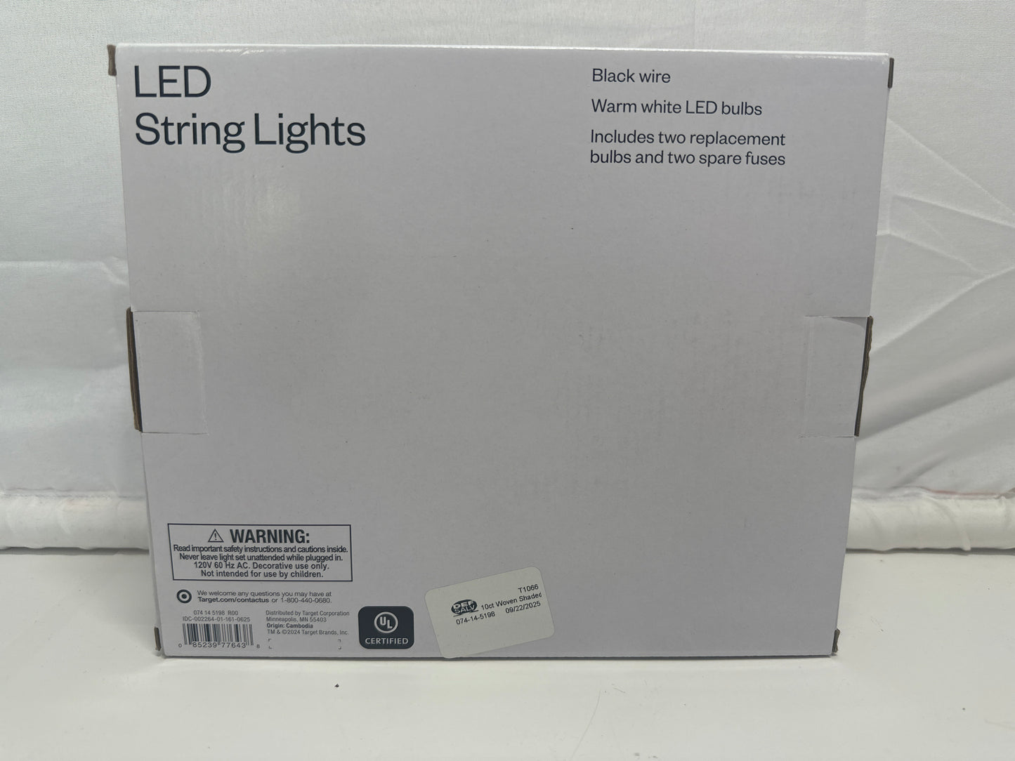 Room Essentials LED String Lights 10 Light Indoor Outdoor Warm White