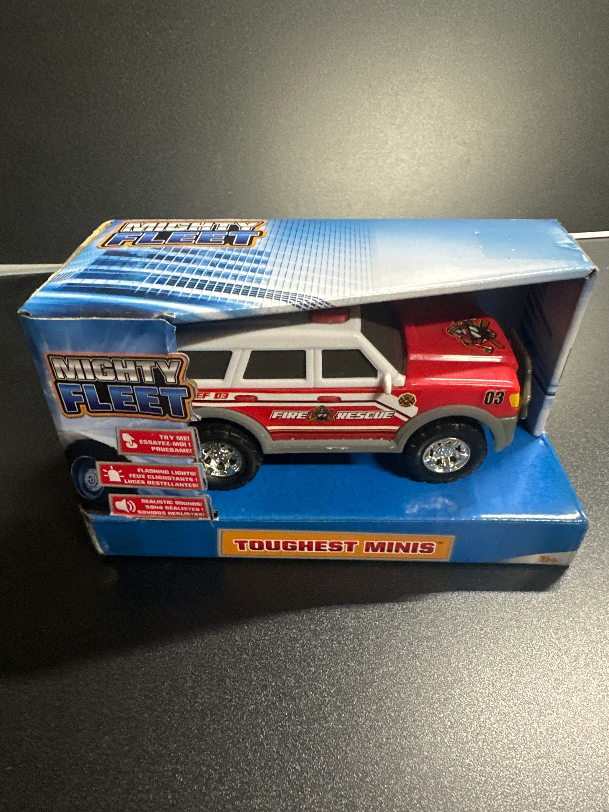 Mighty Fleet Toughest Minis 5" Fire Chief SUV Toy w/Lights & Sounds