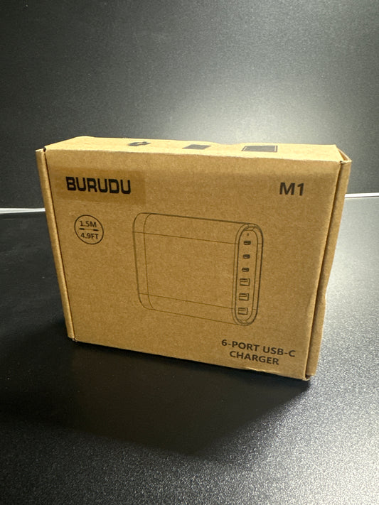 BURUDU USB C Charging Station,Multiports with 3 USB C and 3 QC USB A
