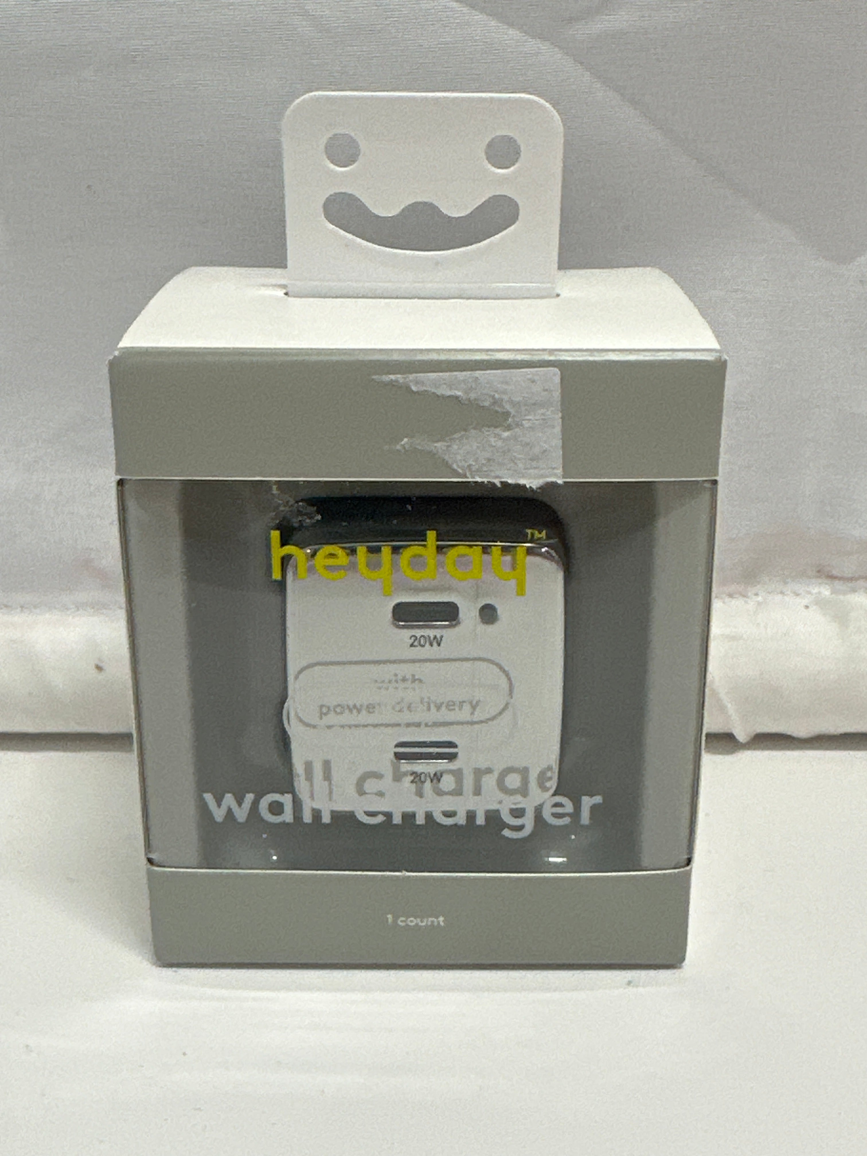 Heyday Dual USB-C Wall Charger Chrome 20W Fast Charging Block