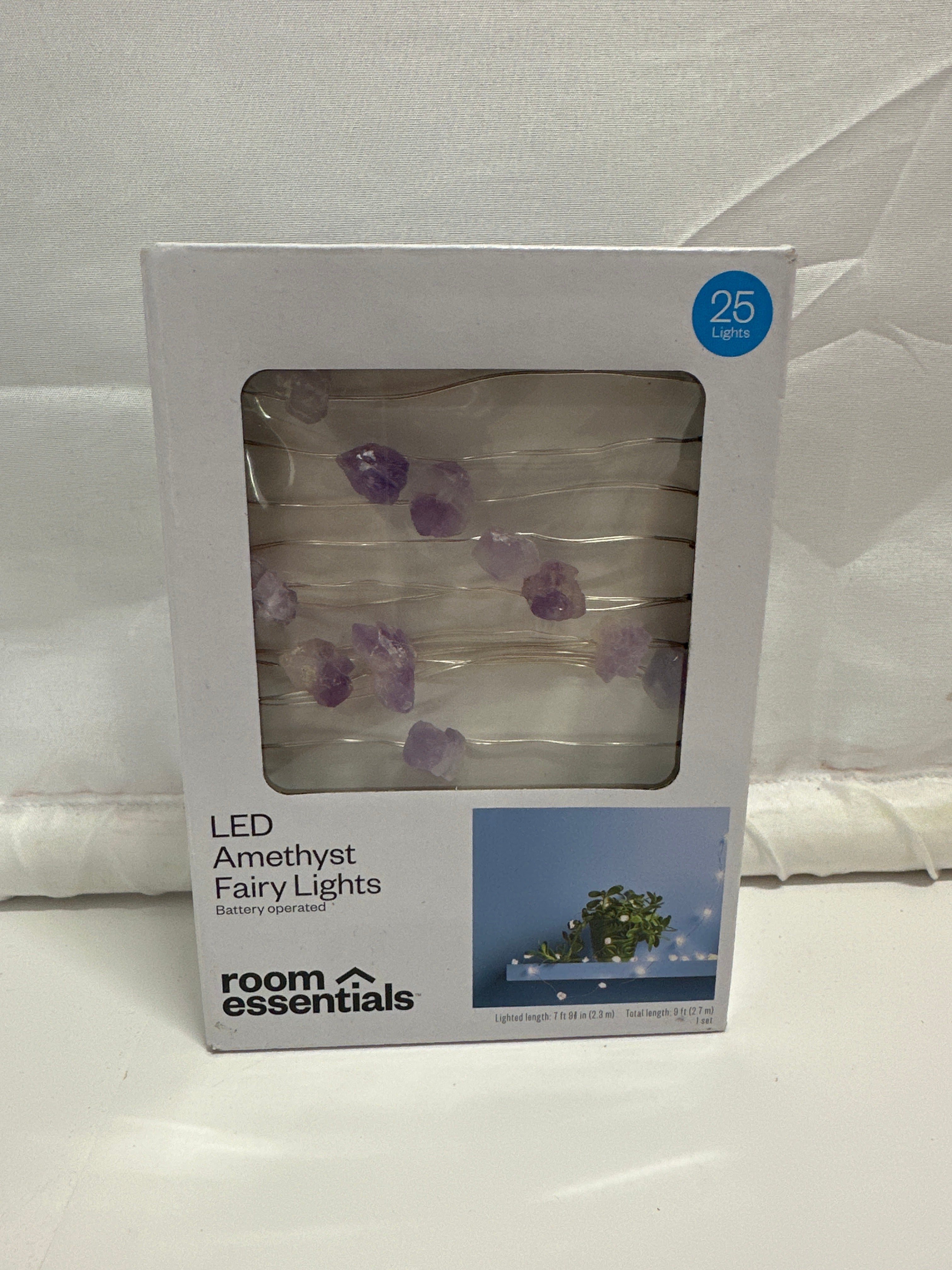 Room Essentials LED Fairy Lights Amethyst Purple Battery String