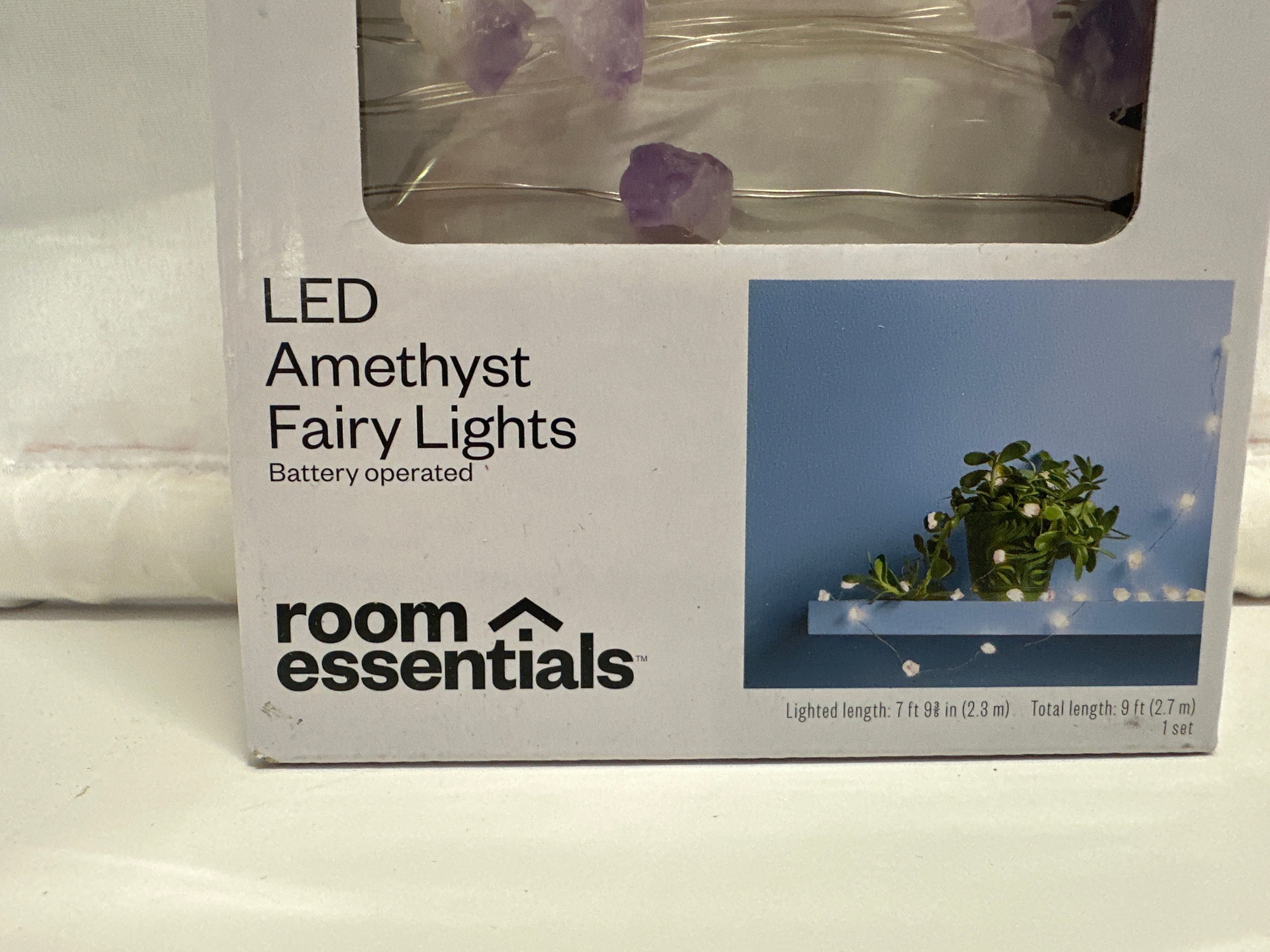 Room Essentials LED Fairy Lights Amethyst Purple Battery String