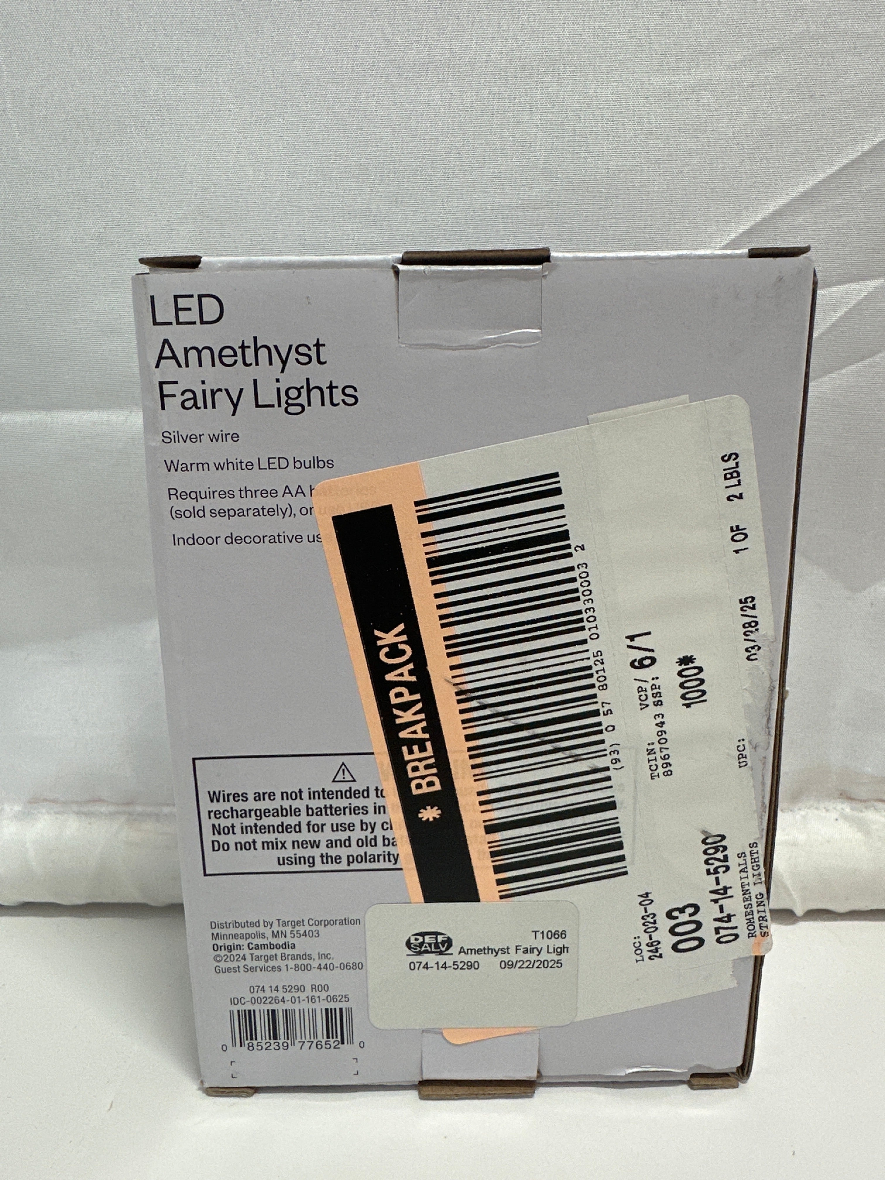 Room Essentials LED Fairy Lights Amethyst Purple Battery String