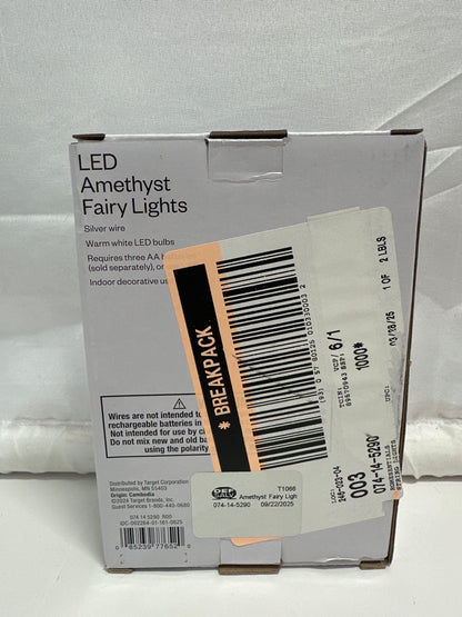 Room Essentials LED Fairy Lights Amethyst Purple Battery String