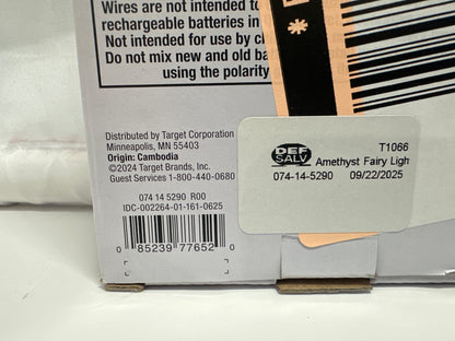 Room Essentials LED Fairy Lights Amethyst Purple Battery String