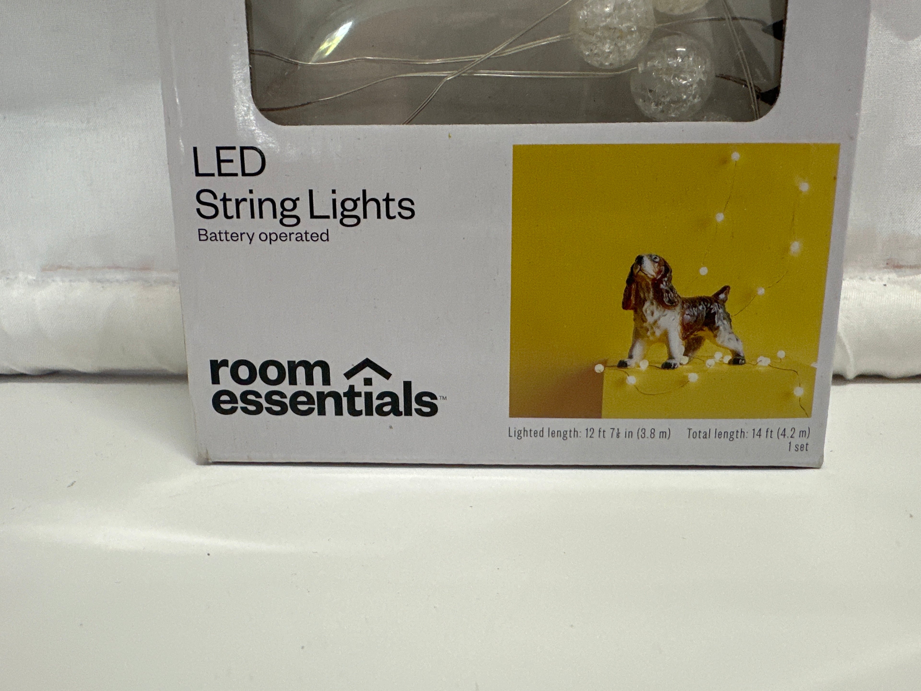 Room Essentials LED String Lights 40 Count Clear Orb Battery