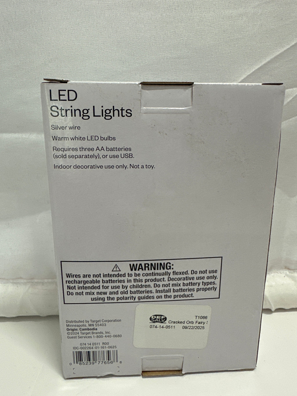 Room Essentials LED String Lights 40 Count Clear Orb Battery