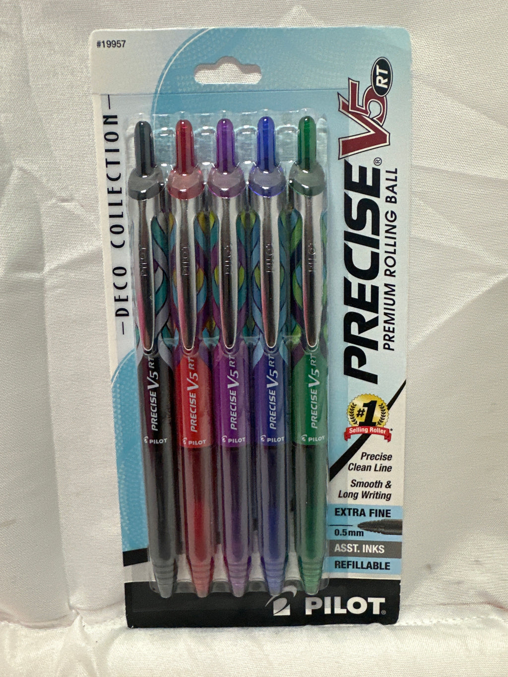 Pilot Precise V5 RT Pens 0.5mm Extra Fine Assorted Ink 6 Pack Deco Collection