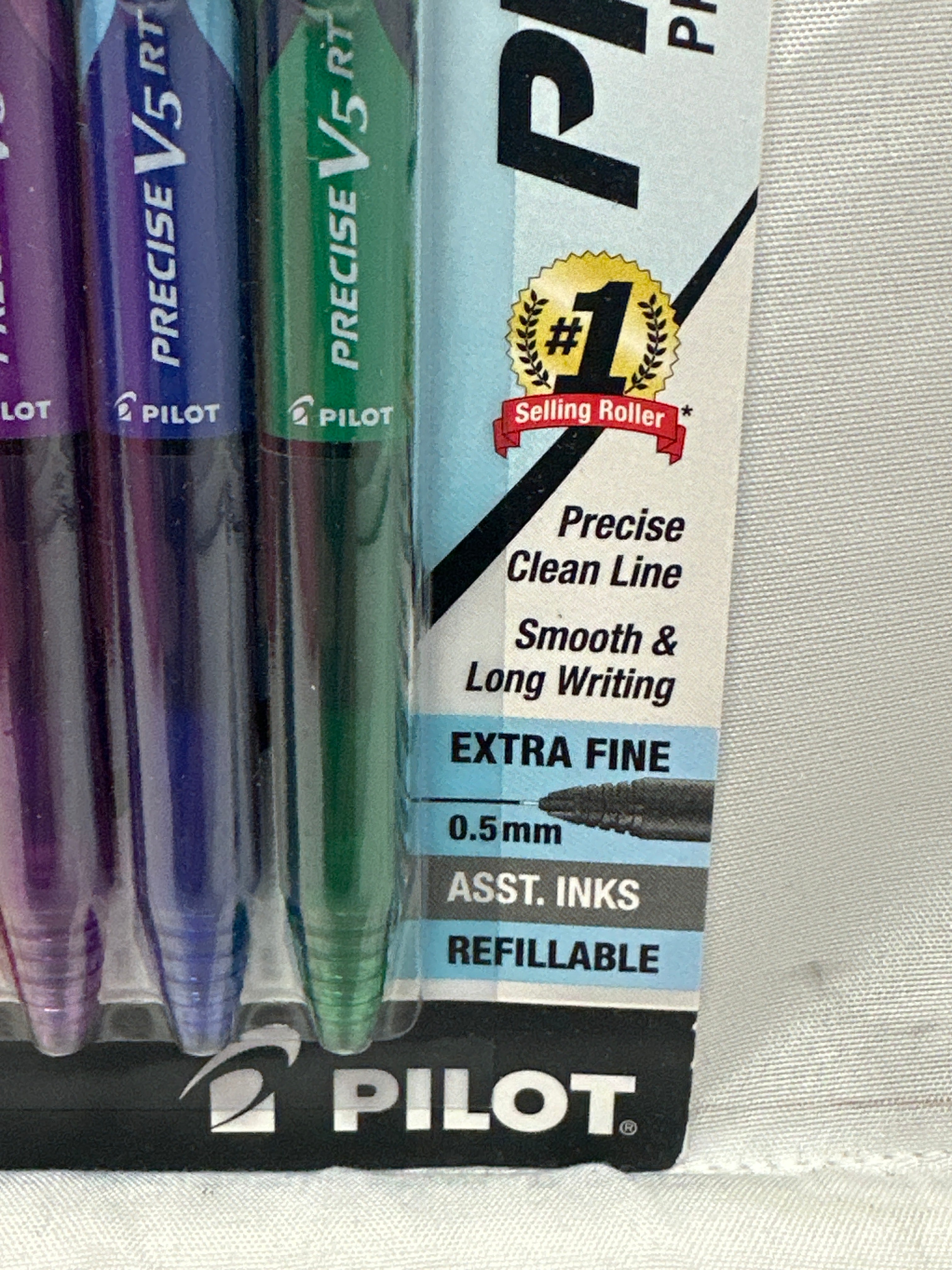 Pilot Precise V5 RT Pens 0.5mm Extra Fine Assorted Ink 6 Pack Deco Collection