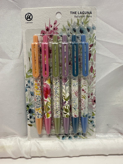 U Brands The Laguna Ballpoint Pens Set Of 6 Black Ink 1mm
