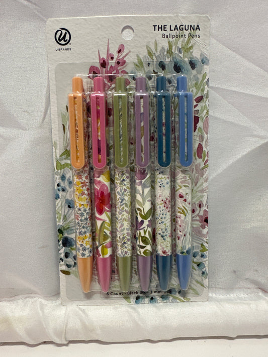U Brands The Laguna Ballpoint Pens Set Of 6 Black Ink 1mm