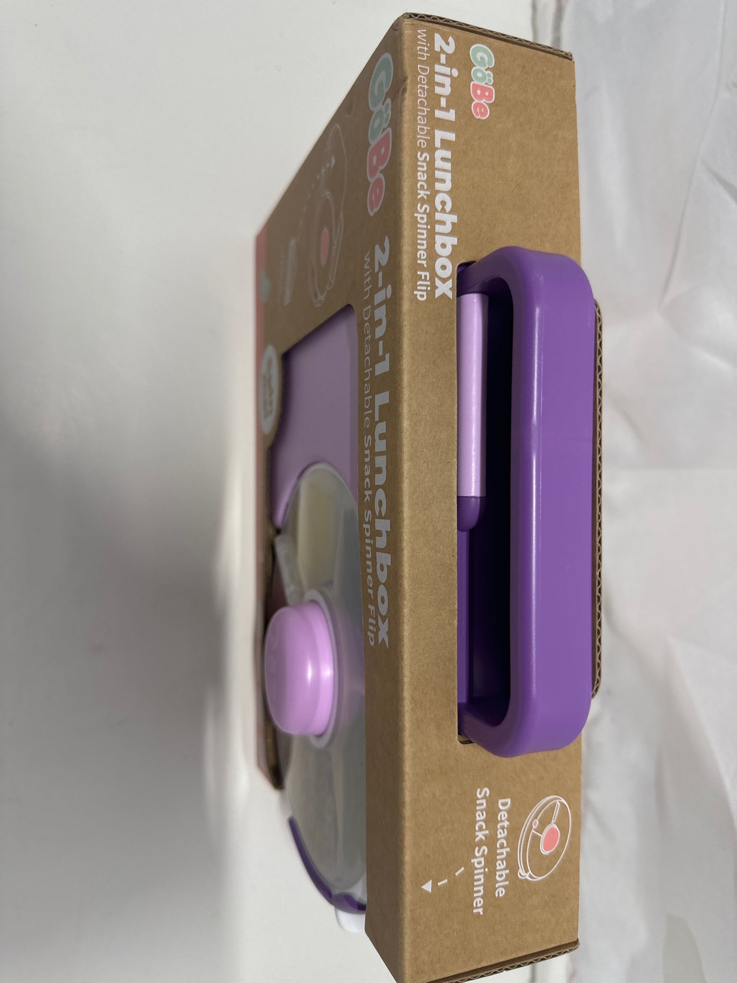 GoBe 2-in-1 Lunchbox Snack Spinner Pink Purple Kids Food Container