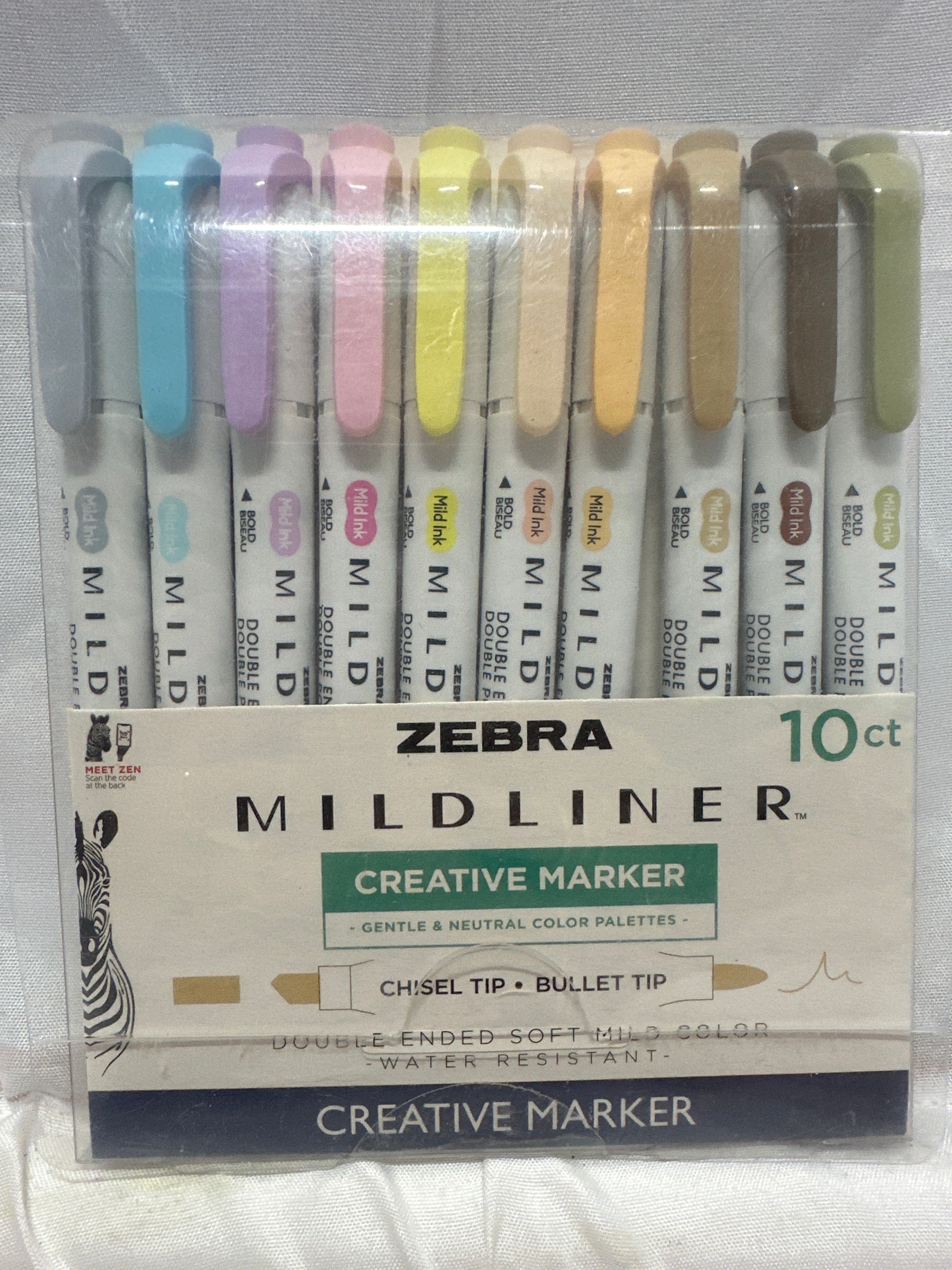 Zebra Mildliner Double Ended Creative Markers 10 Pack Pastel Color