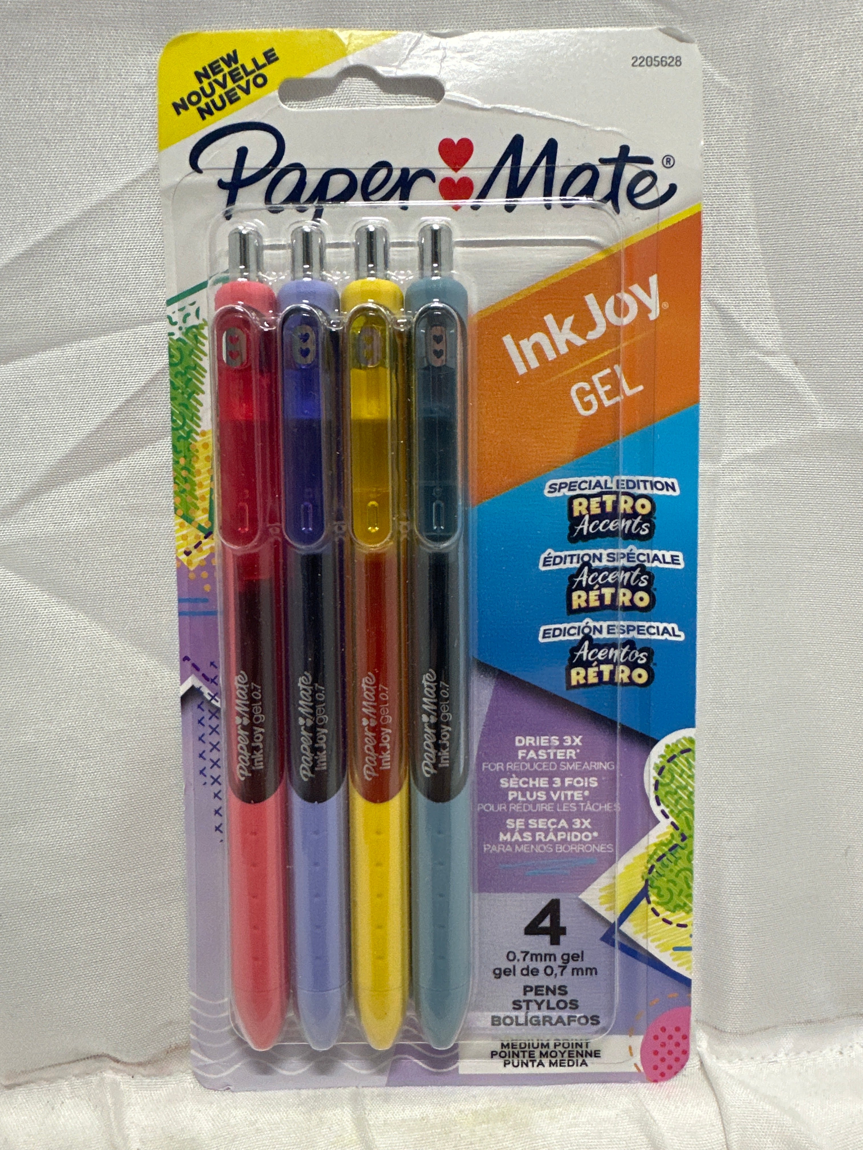 Paper Mate InkJoy Gel Special Edition Retro Accents Gel Pens Medium 0.7mm 4 Pack