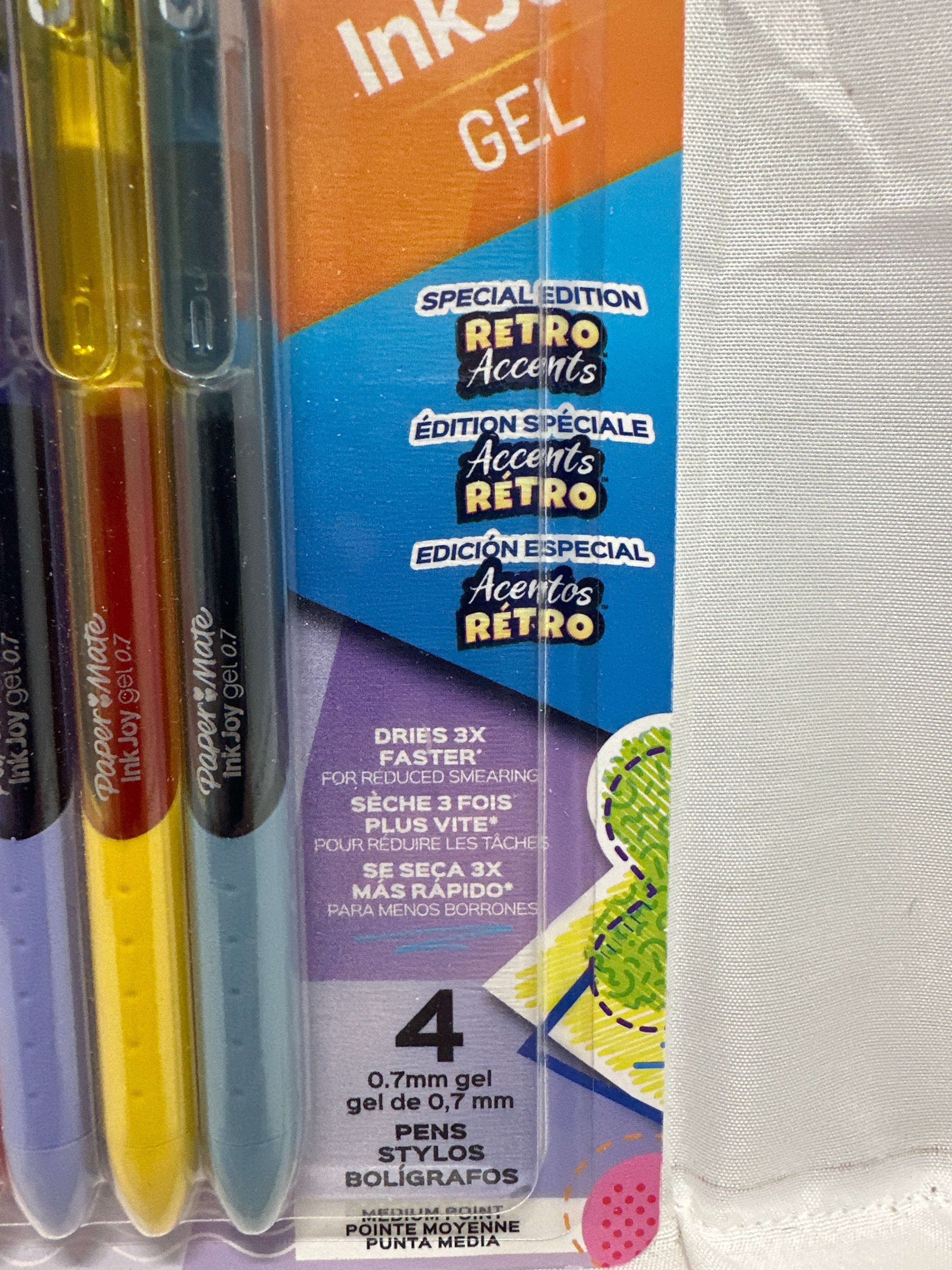 Paper Mate InkJoy Gel Special Edition Retro Accents Gel Pens Medium 0.7mm 4 Pack