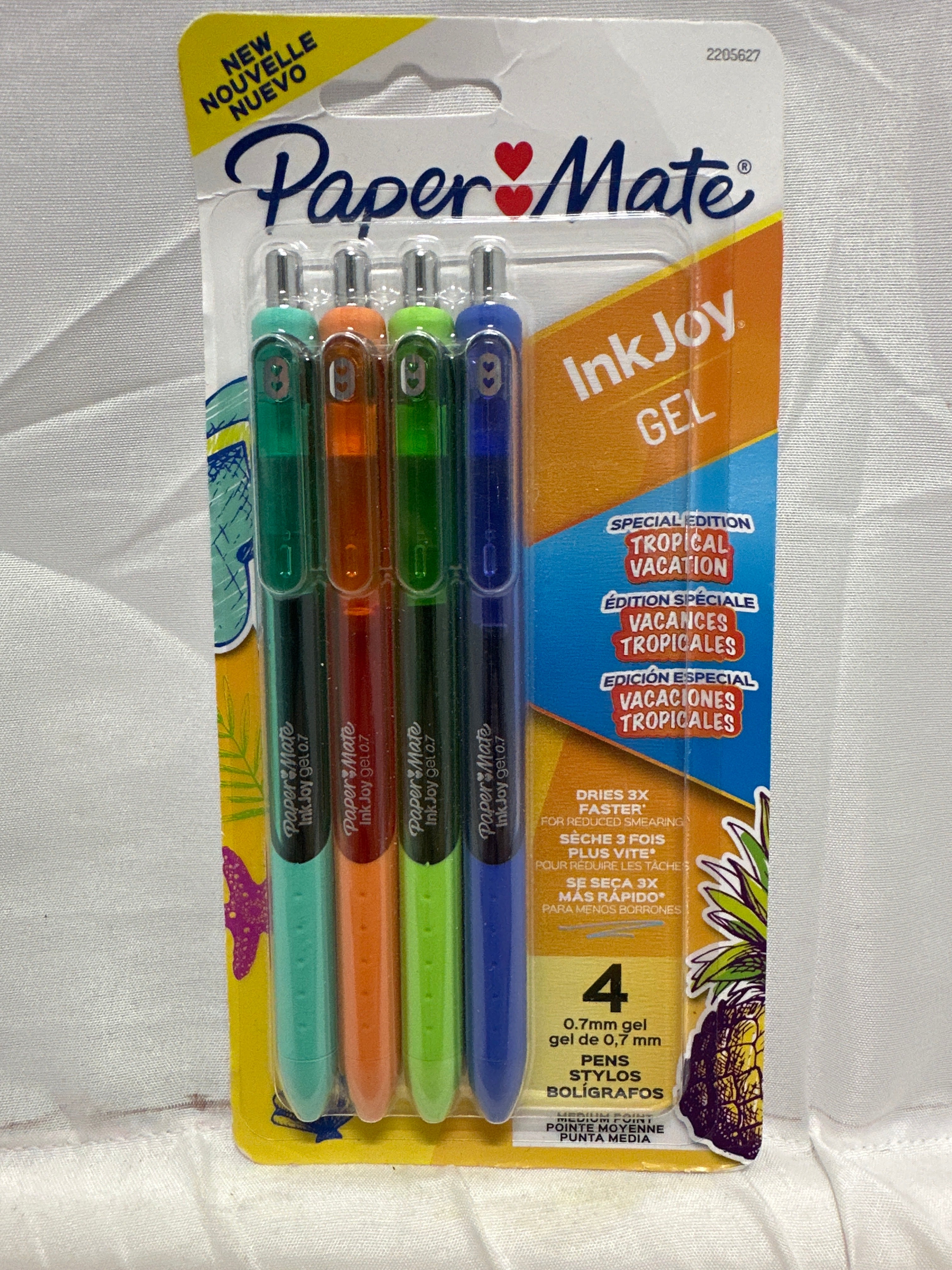 Paper Mate InkJoy Gel Pens 0.7mm Tropical Vacation 4-Pack Multicolor