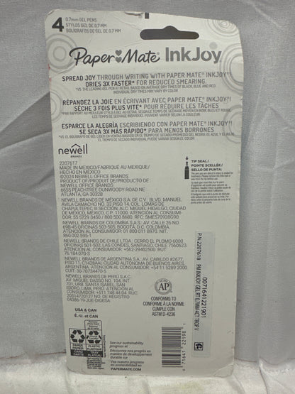 Paper Mate InkJoy Gel Pens 0.7mm Tropical Vacation 4-Pack Multicolor