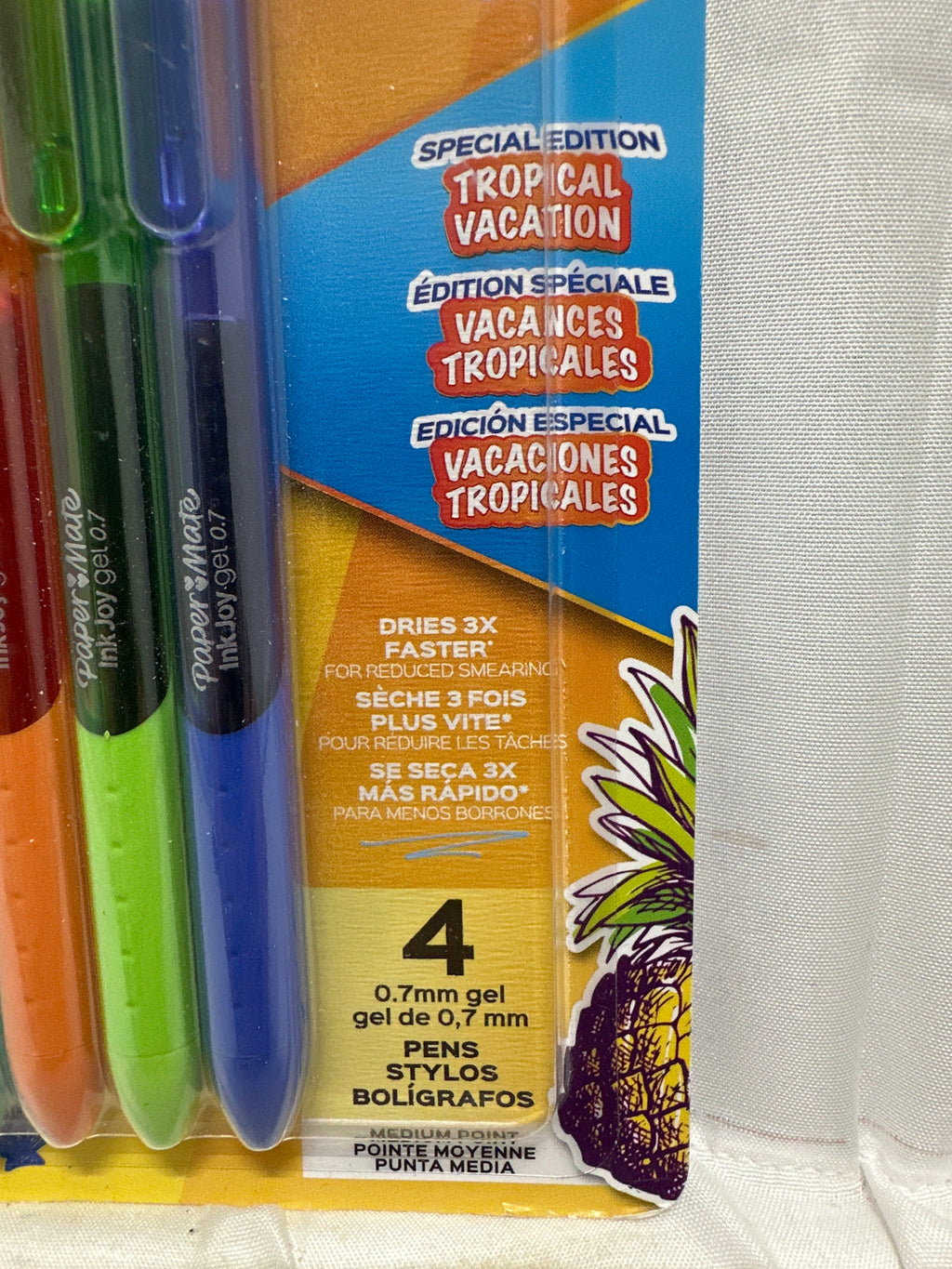 Paper Mate InkJoy Gel Pens 0.7mm Tropical Vacation 4-Pack Multicolor