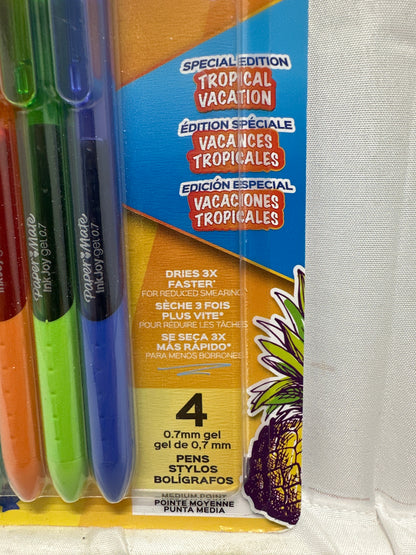 Paper Mate InkJoy Gel Pens 0.7mm Tropical Vacation 4-Pack Multicolor
