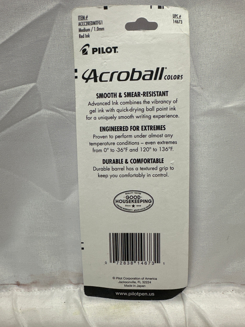 Pilot Acroball Begreen Retractable Ballpoint Pens Medium 1.0 Red Ink - 3 Pack