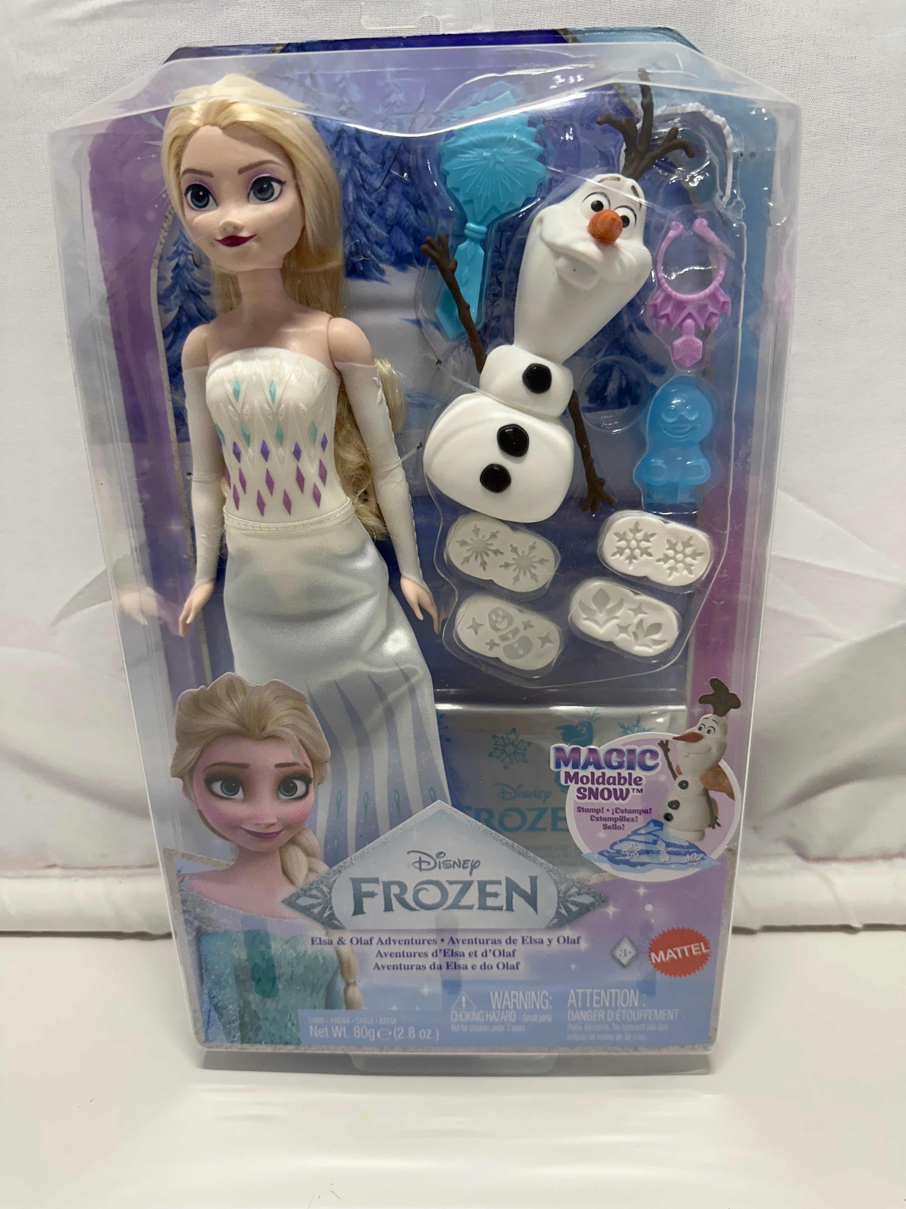 Disney Frozen Elsa Olaf Doll Magic Moldable Snow Set Mattel Playset