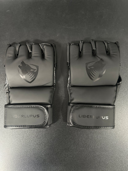 LIBERLUPUS MMA Gloves for Men– Open Palm Training Gloves for Grappling, Kickboxing, Muay Thai, Light Sparring, Youth Self-Defense, Heavy Bag Workouts – Durable Synthetic Leather with Wrist Support