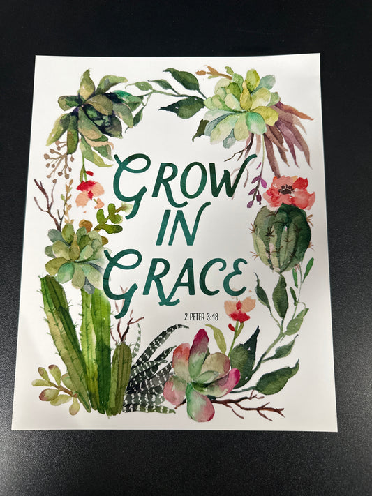 Poster Bible verse "Grow in Grace"